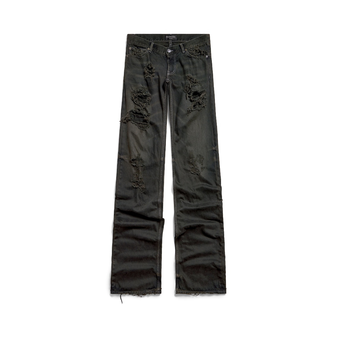 Fitted Low-waist Pants in Anthracite - 1