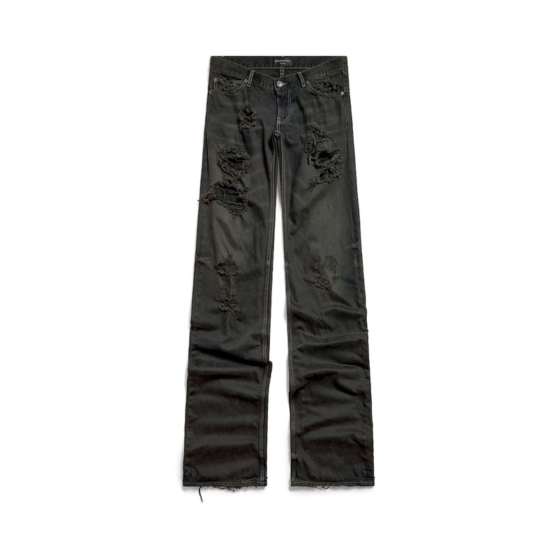 Fitted Low-waist Pants in Anthracite 1