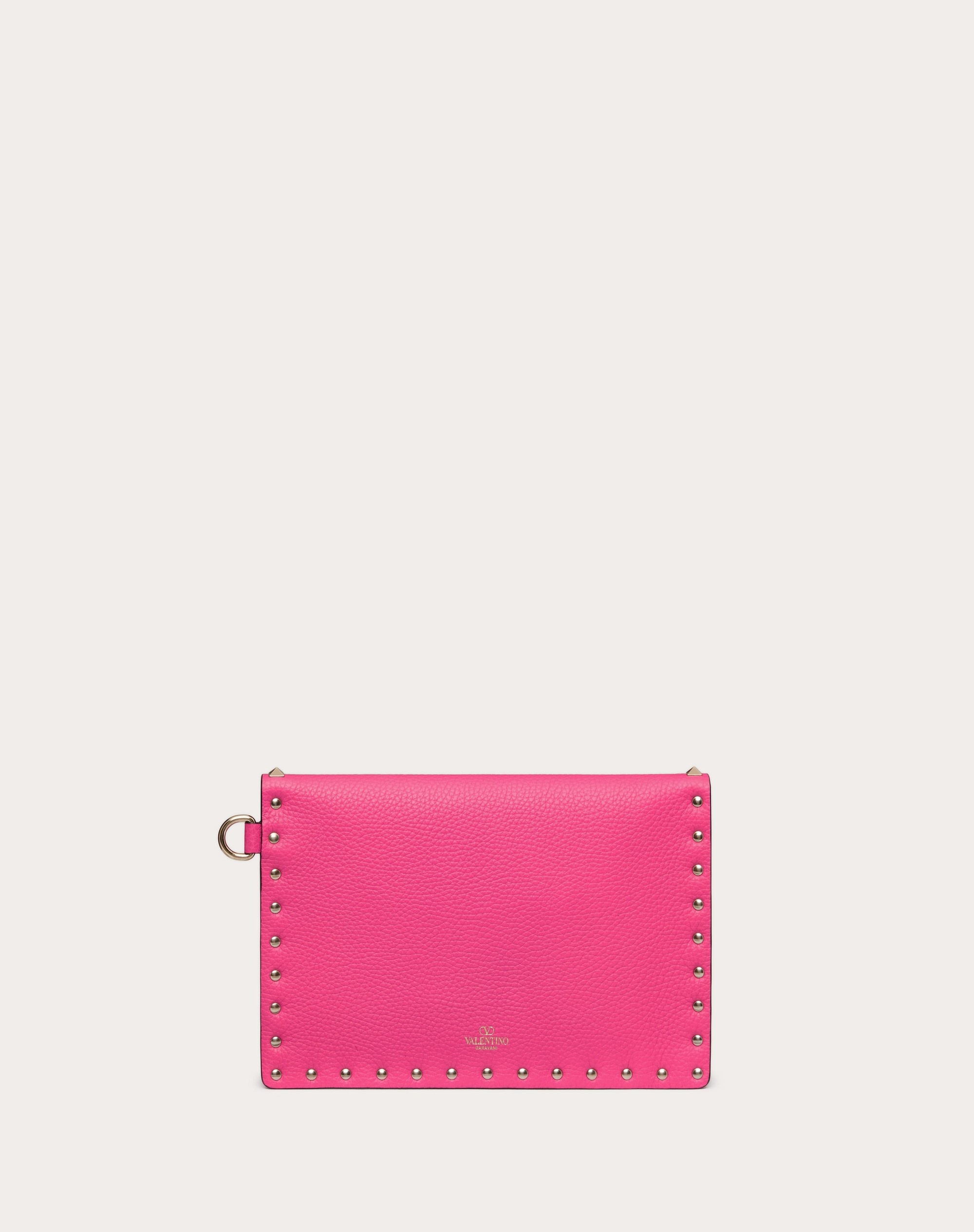 ROCKSTUD GRAINY CALFSKIN POUCH - 4