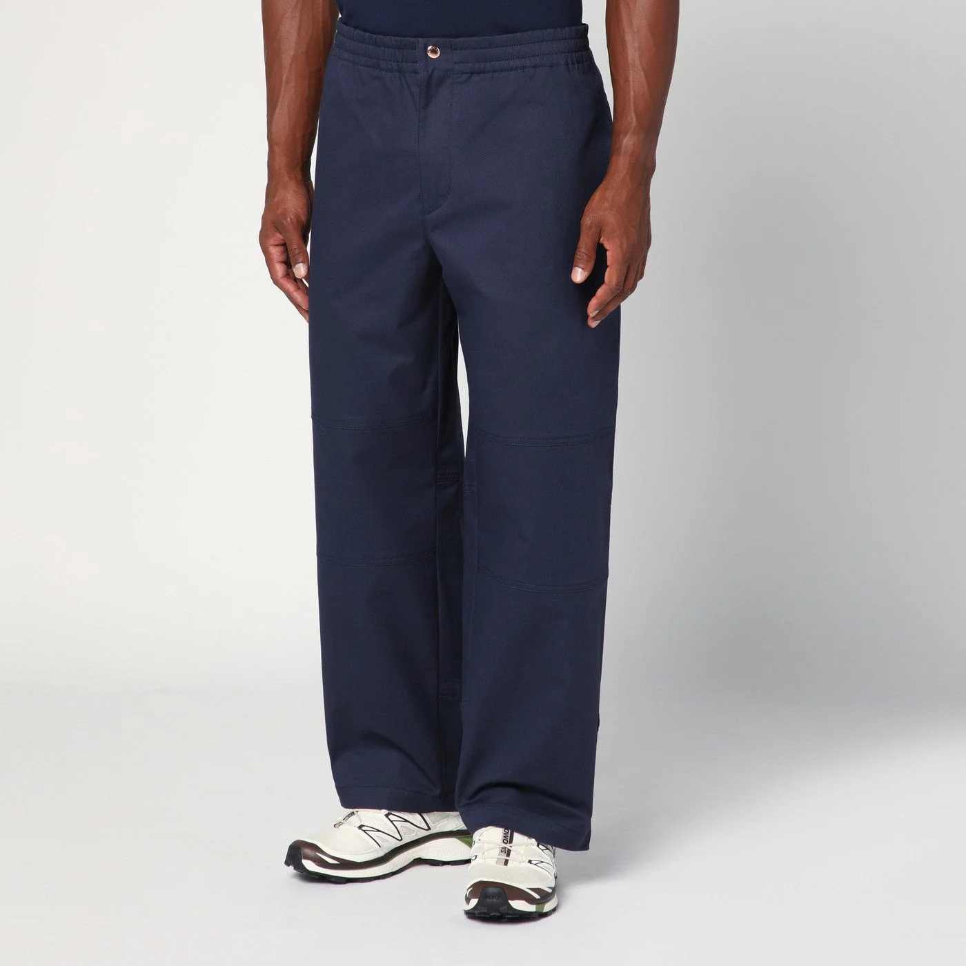 Blue trousers in cotton gabardine - 1