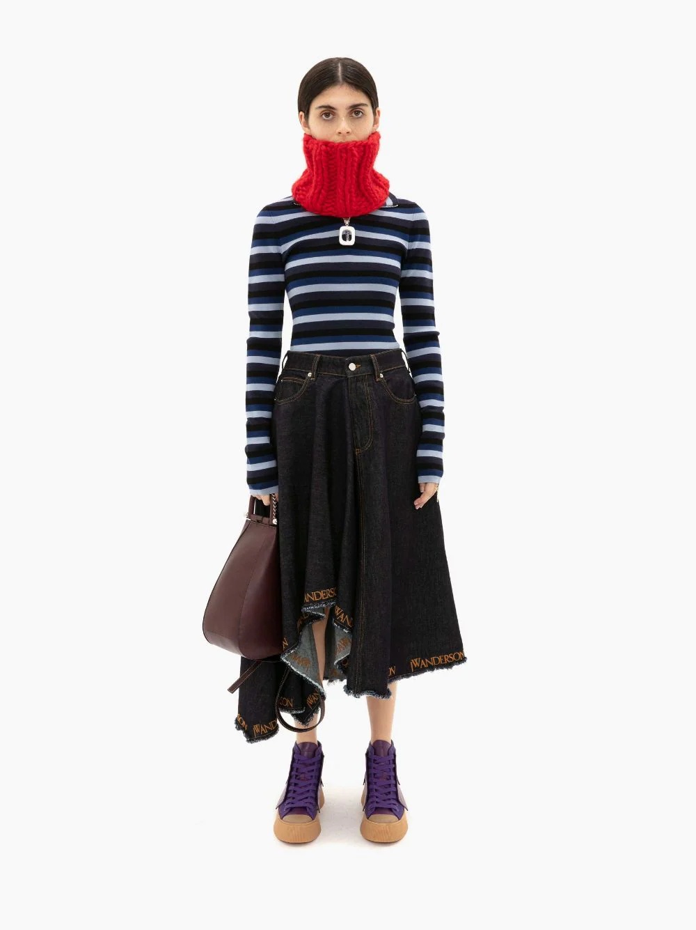 ASYMMETRIC LOGO HEM SKIRT - 2