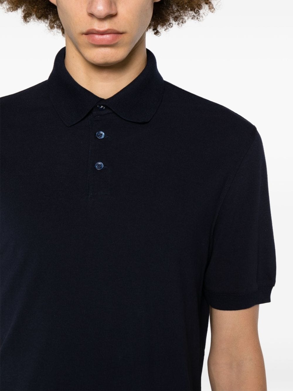piquÃ©-weave cotton polo shirt - 5
