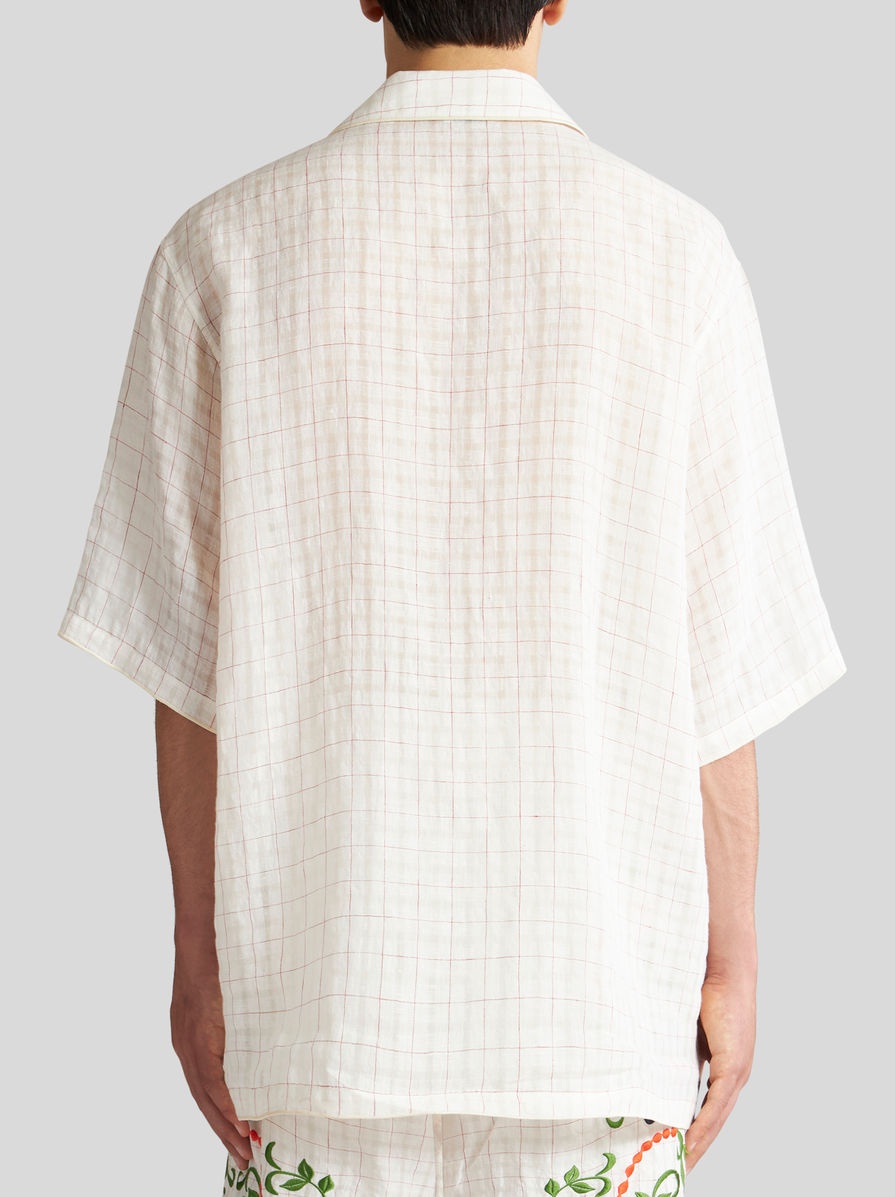 CHECK SHIRT WITH EMBROIDERY - 5