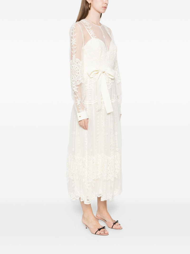 lace belted midi dress 3