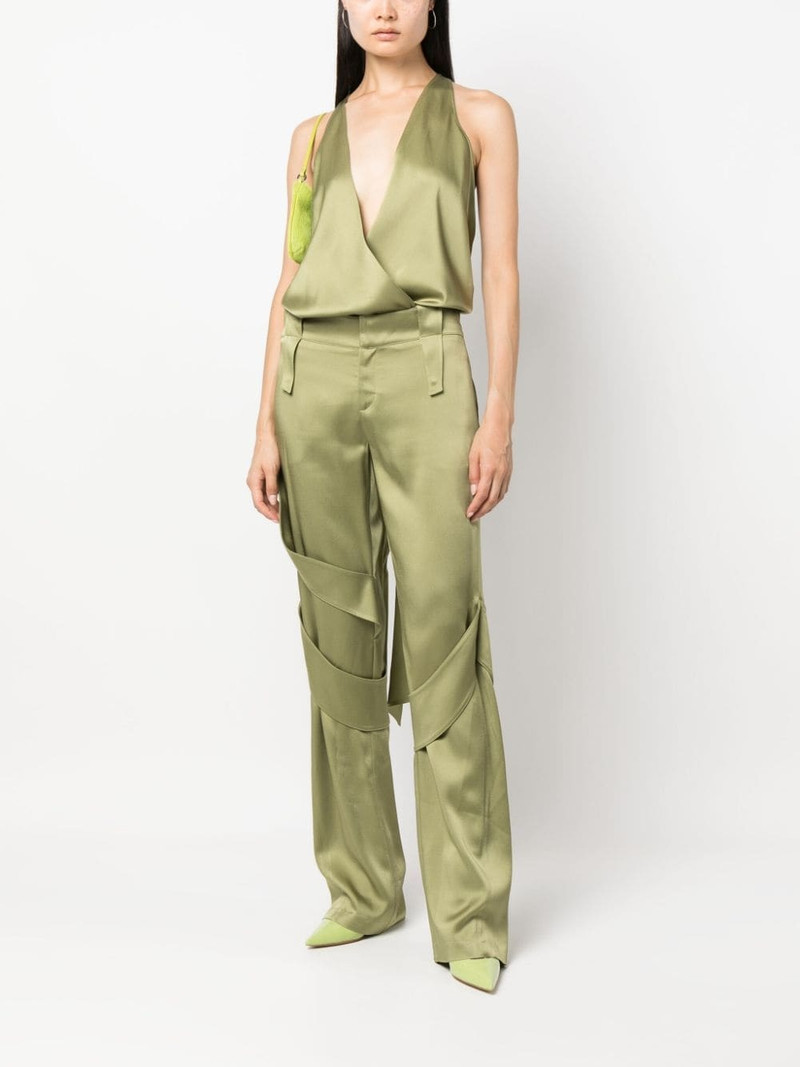 Blumarine plunging V-neck satin-finish body outlook