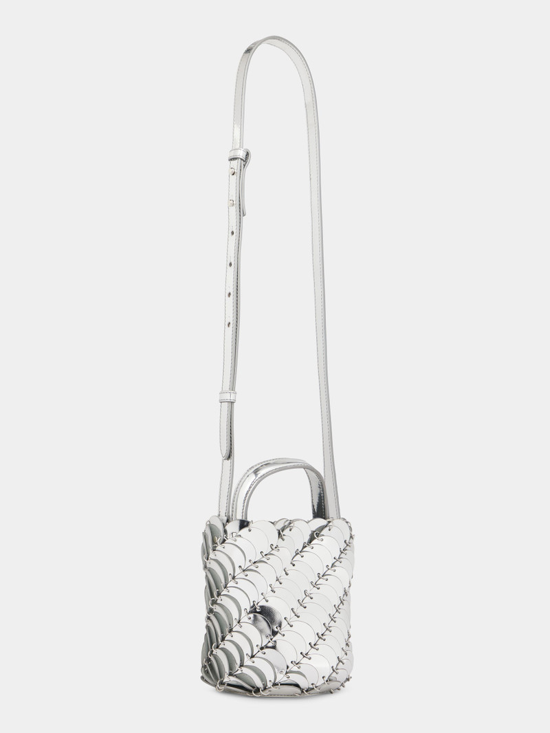 MEDIUM SILVER BUCKET PACO BAG IN LEATHER 4