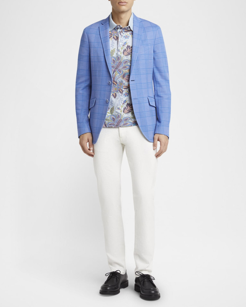 Etro Men & apos;s Tonal Jacquard Denim Straight-Leg Jeans outlook