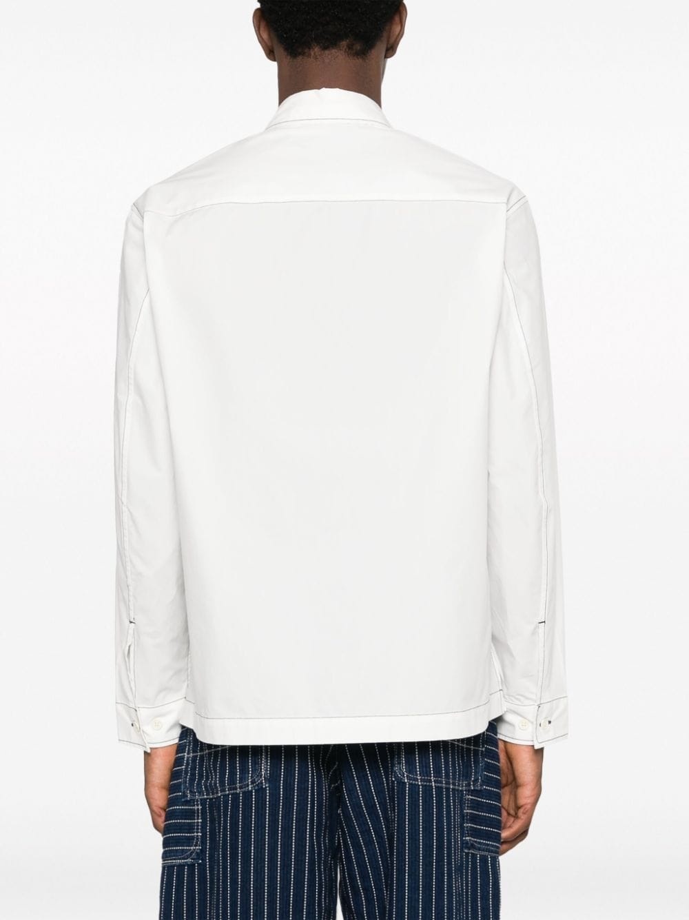 contrast-stitching cotton shirt - 5