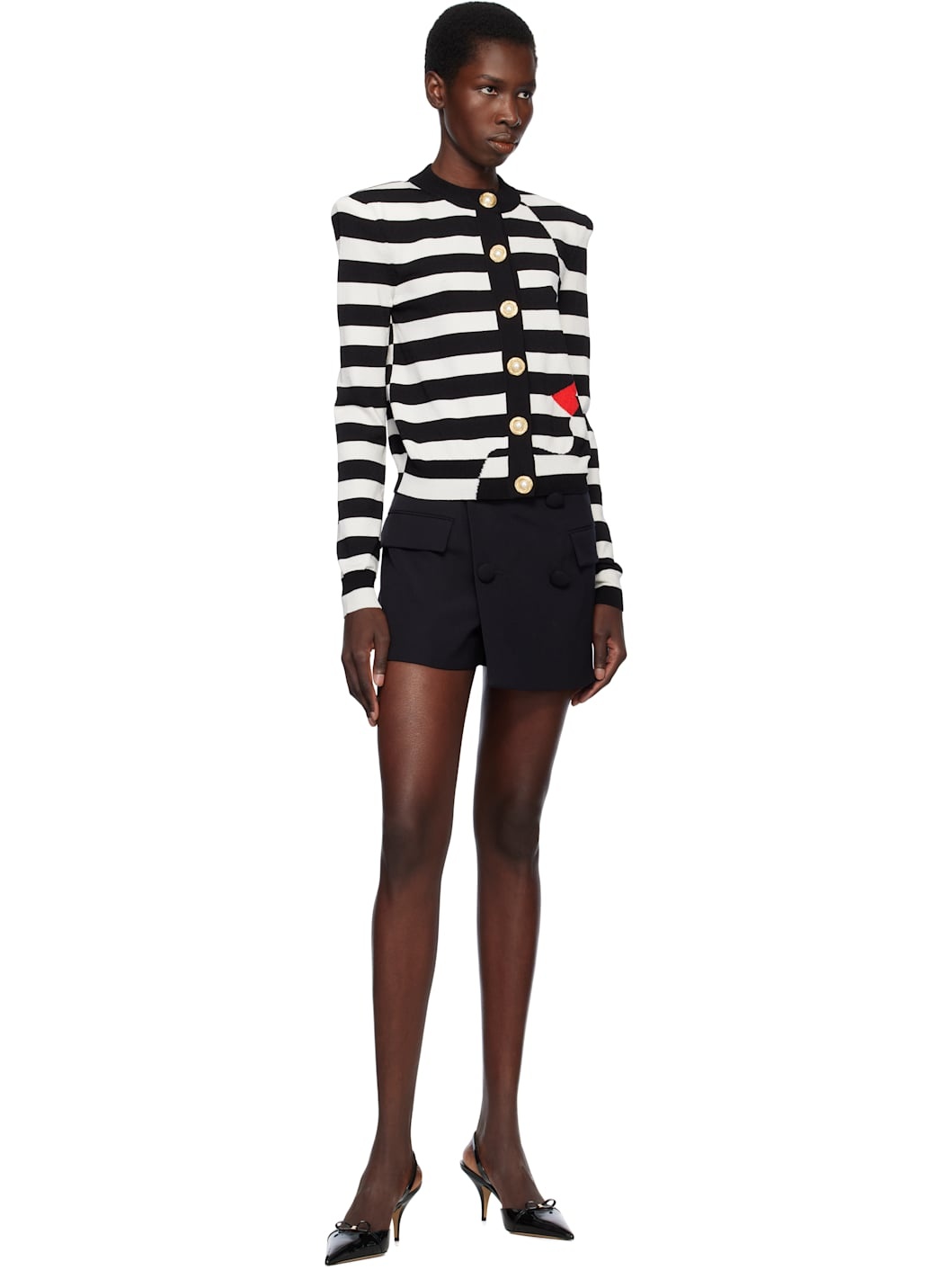 Black Buttoned 4 Pockets GDP Skort - 4