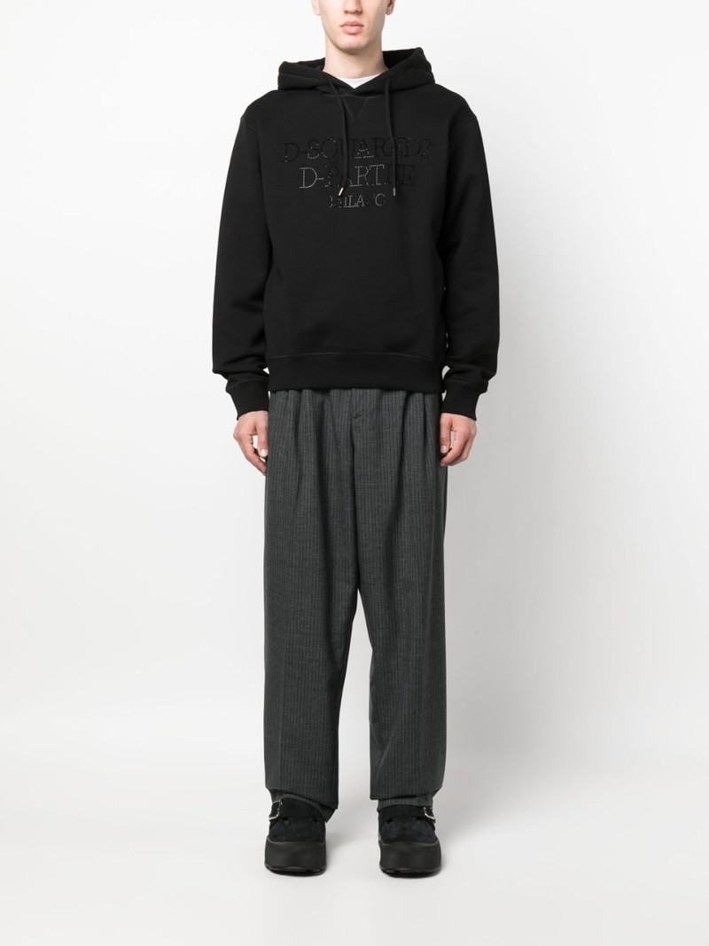 DSQUARED2 rhinestone-embellished cotton hoodie outlook