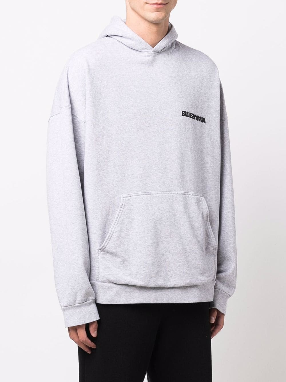 reverse logo embroidered hoodie - 4