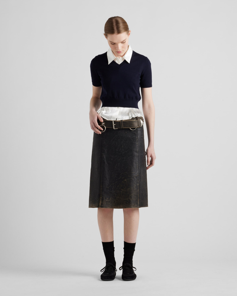 Prada Leather miniskirt outlook