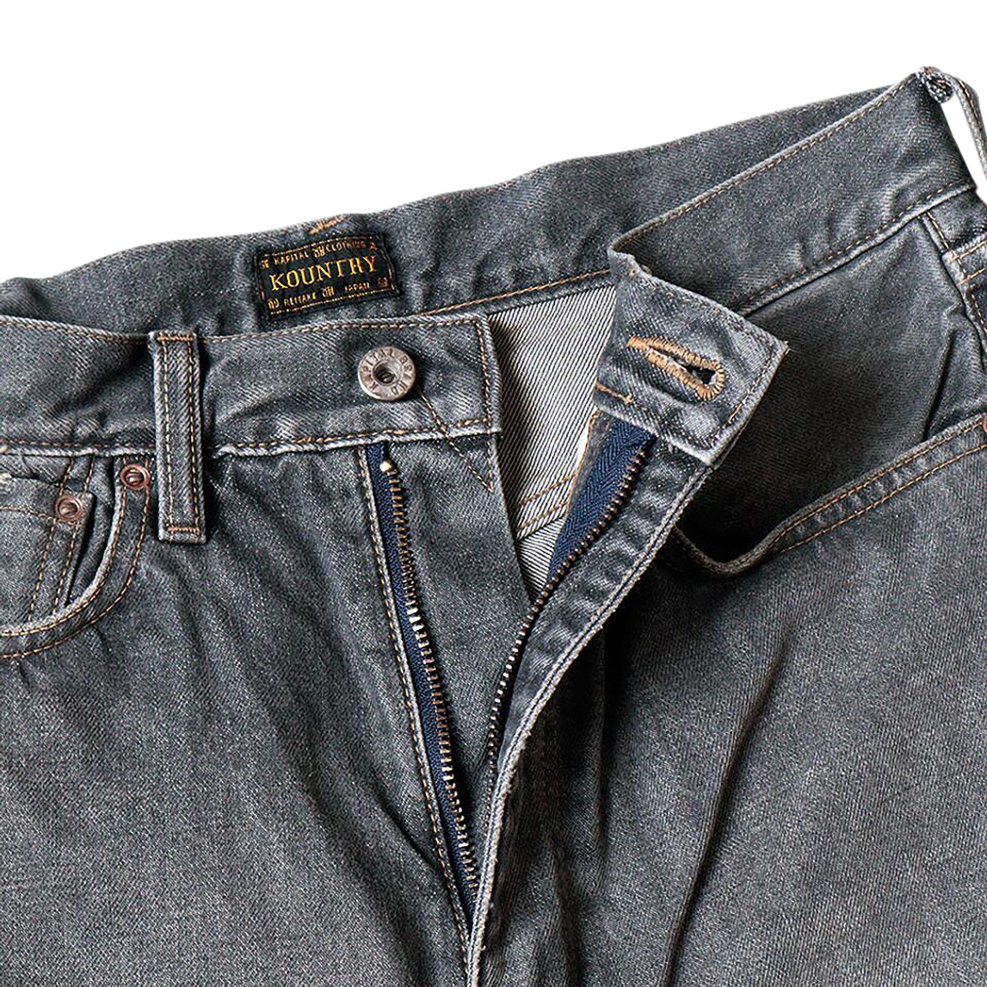 Kapital Bone Denim Shorts 'Black' - 3