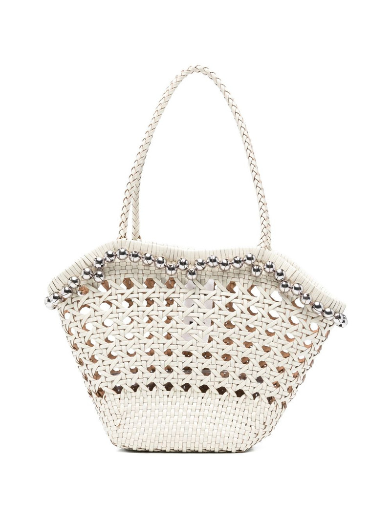 Lip woven beaded shoulder bag 1