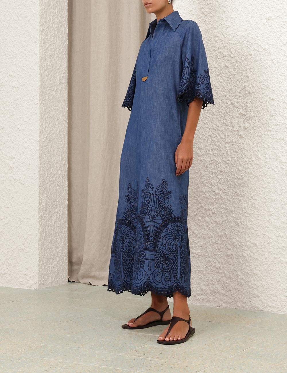 COCO EMBROIDERED DENIM DRESS - 3