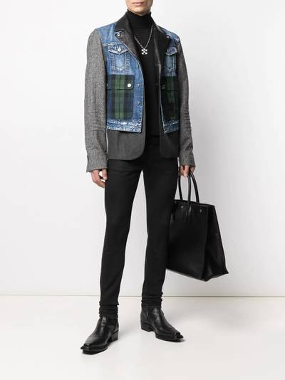 DSQUARED2 logo-embroidered patchwork jacket outlook