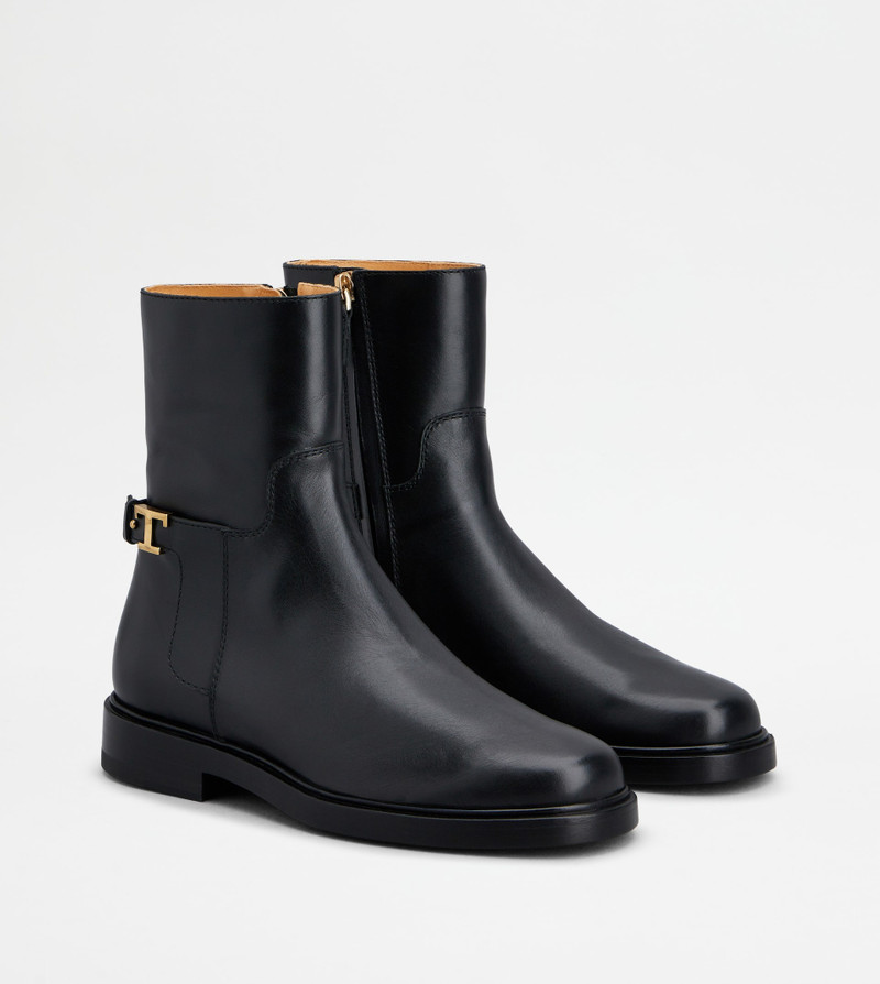 ANKLE BOOTS IN LEATHER - BLACK 3