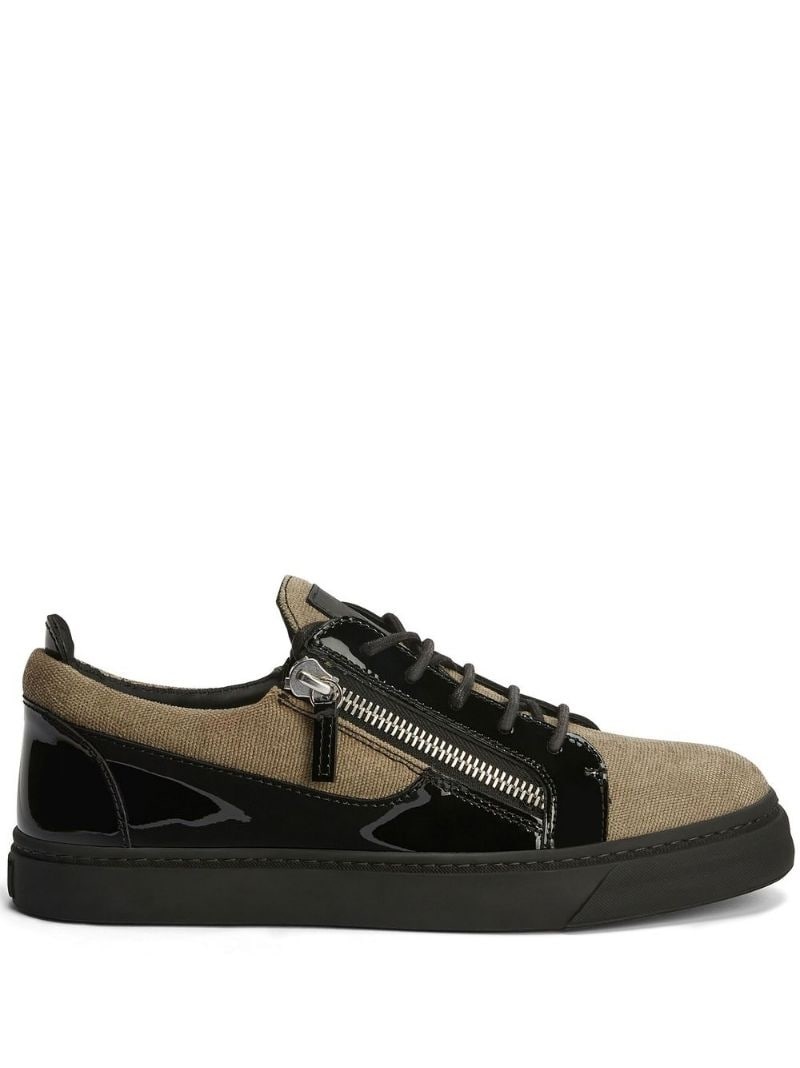 piqué weave panelled sneakers - 1