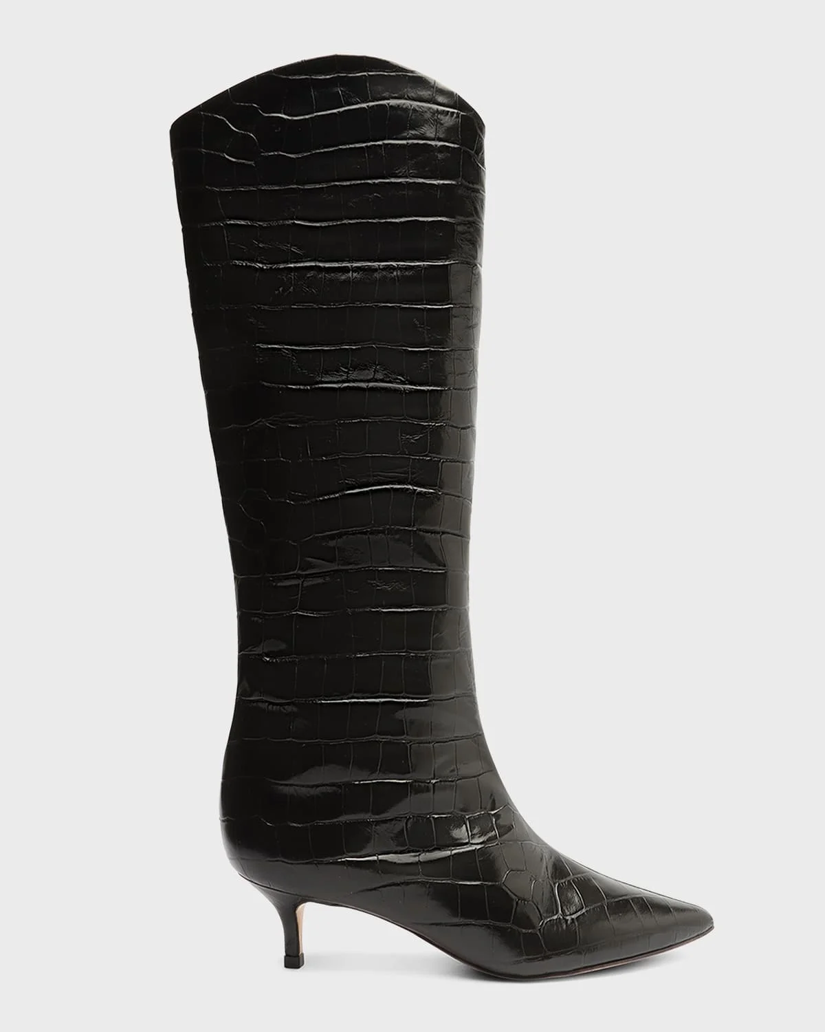 Maryana Croc-Embossed Leather Boots - 1