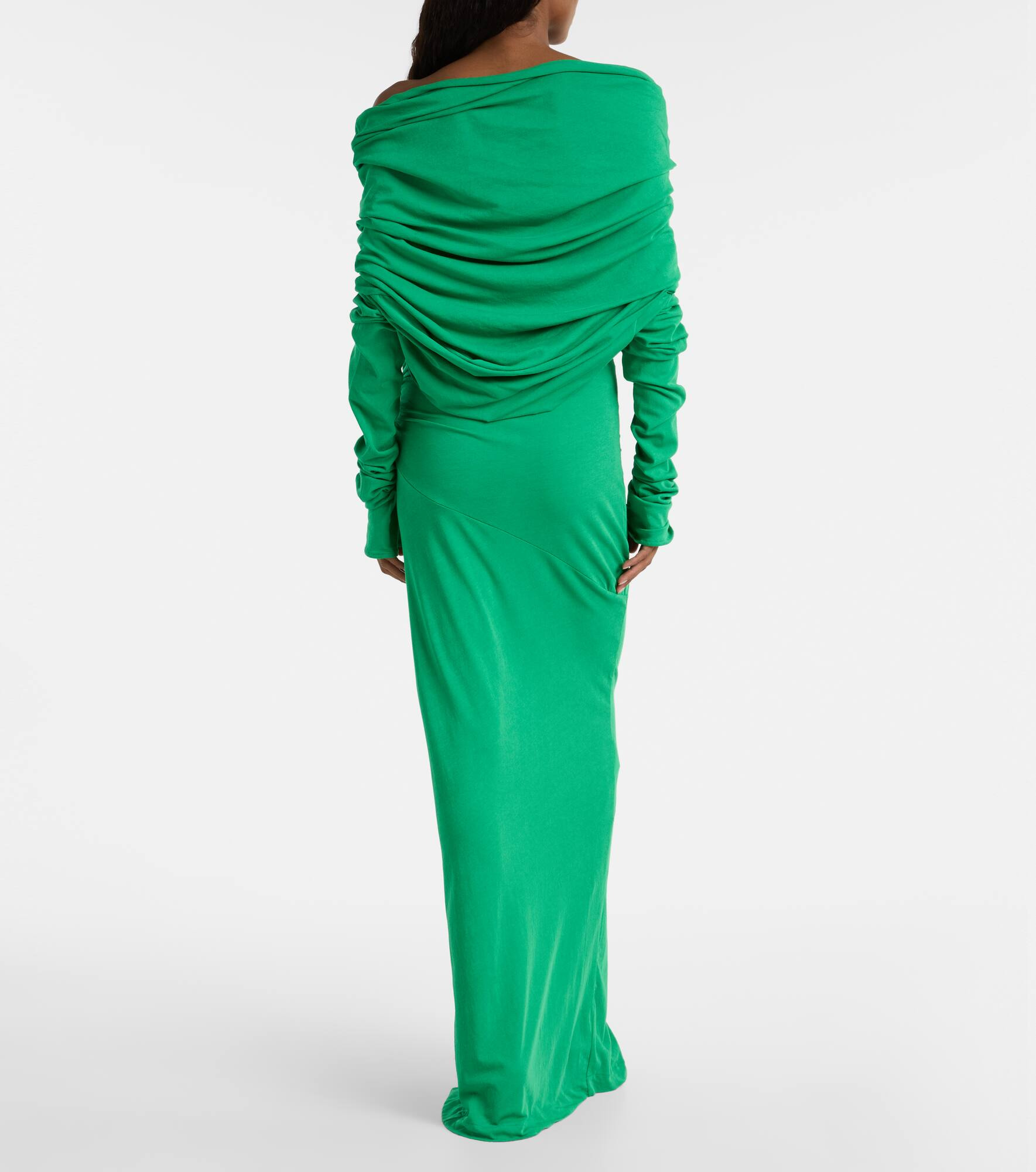 Bound draped cotton-blend maxi dress - 3
