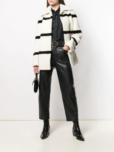 SAINT LAURENT striped shearling coat outlook