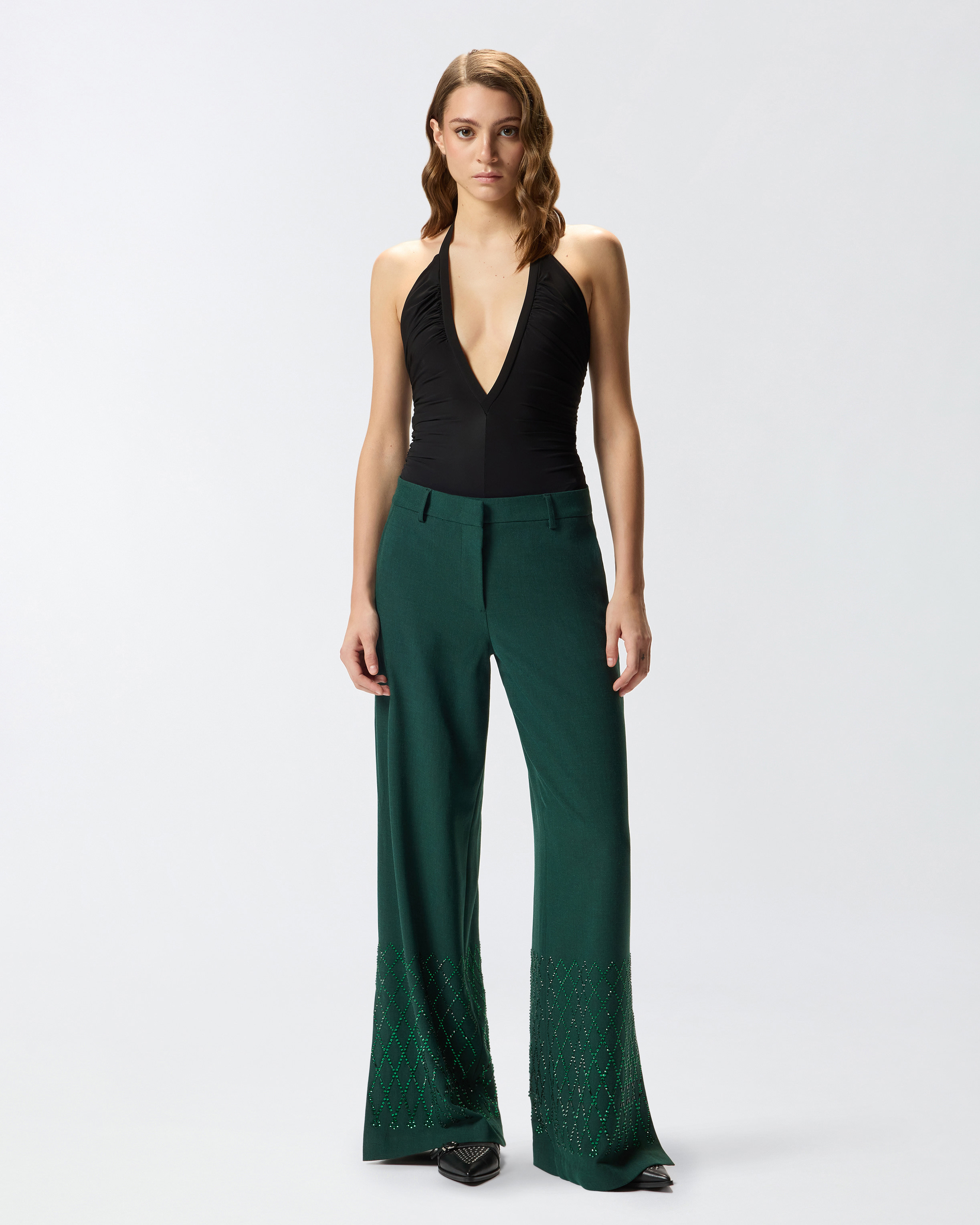 WIDE-LEG TROUSERS WITH RHINESTONES - 2