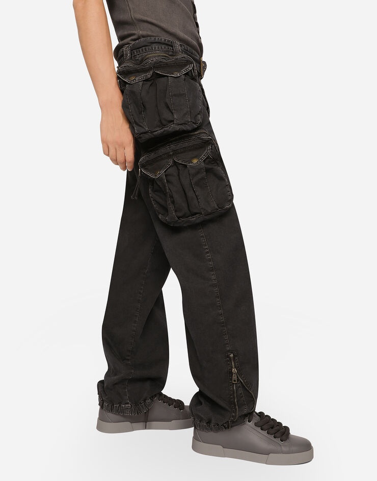 Cotton pants with belt and belt bag - 4