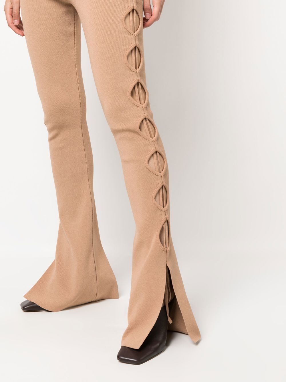 cut out-detail knitted flares - 5