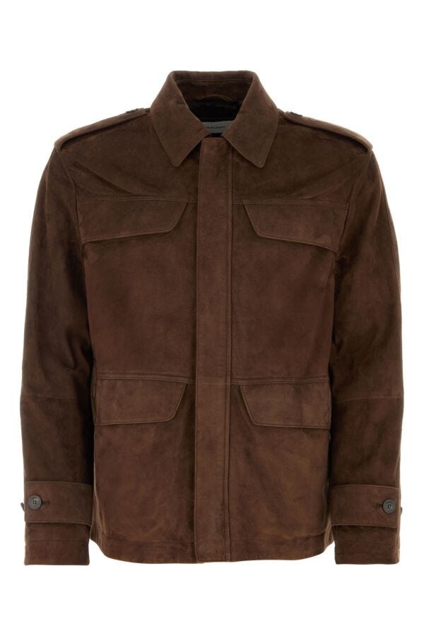 コート Salvatore Ferragamo Brown Suede Overcoat FERRAGAMO Salvatore Ferragamo Man Brown Suede Jacket