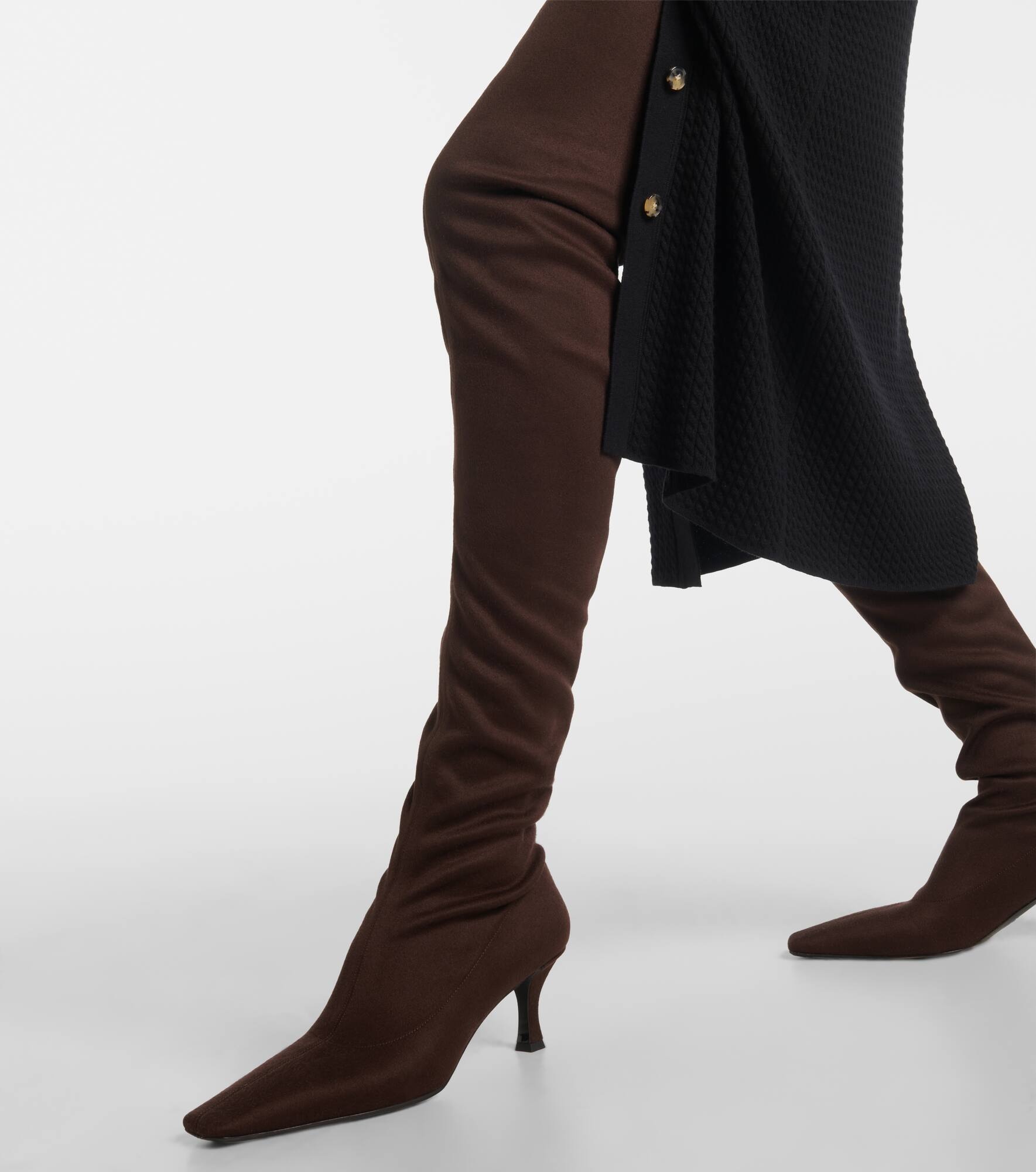 Suede over-the-knee boots - 4