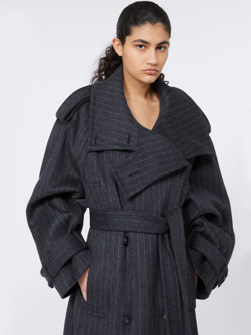 AROLD1234 Pinstriped trench coat in pure wool - RUNWAY 5