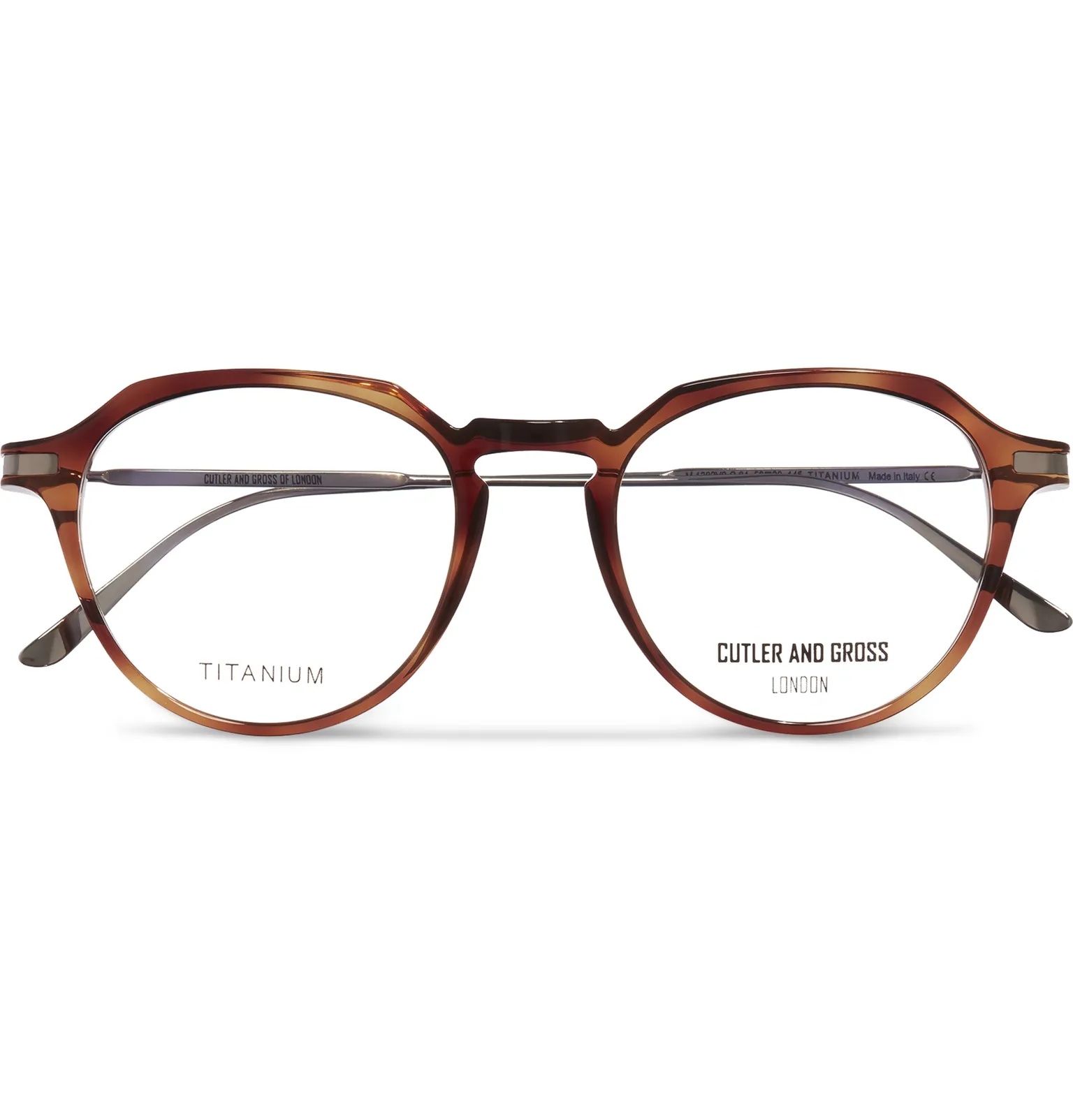 Round-Frame Tortoiseshell Acetate and Titanium Optical Glasses - 1