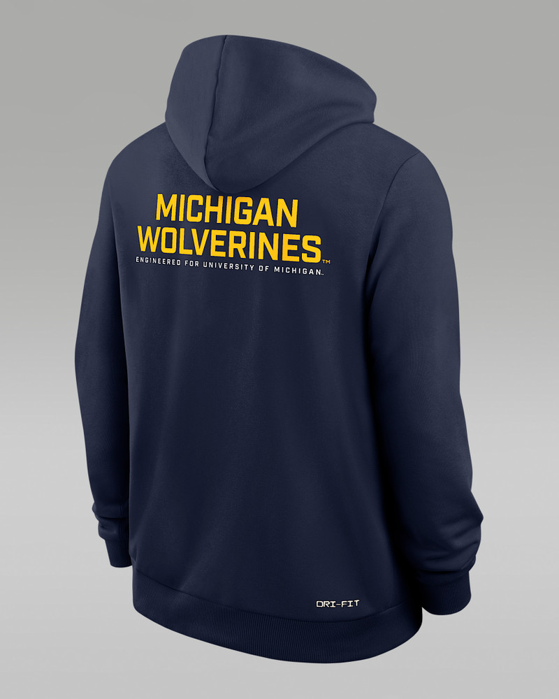Jordan Michigan Sideline Men's Jordan Brand Dri-FIT College Full-Zip Hoodie outlook