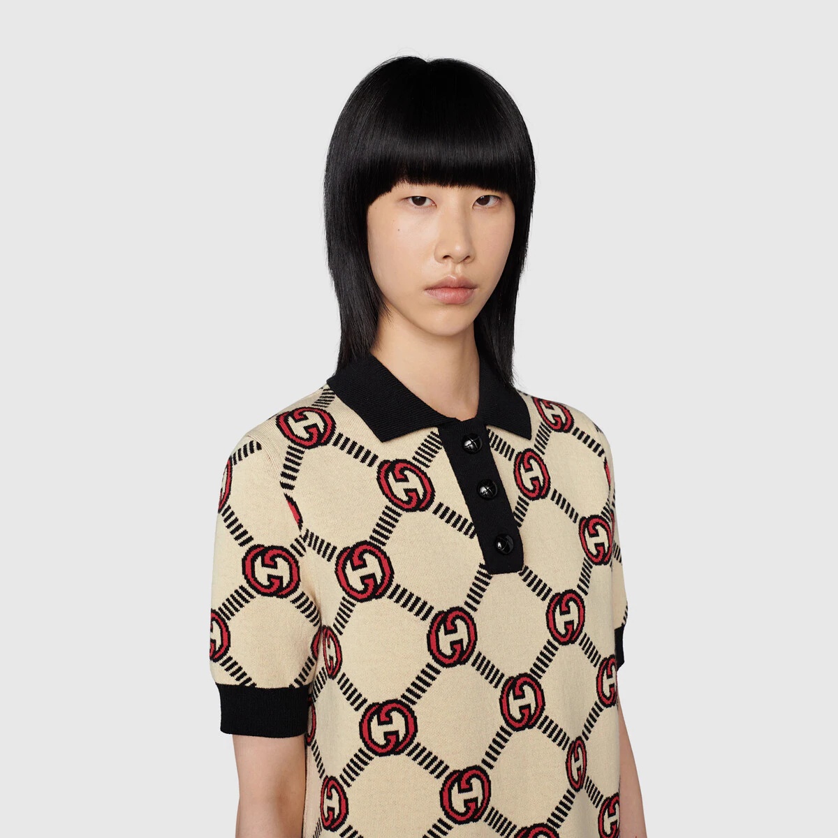 [GUCCI]★Reversible Interlocking G polo dress in multicolour GUCCI Reversible Interlocking G polo dress | REVERSIBLE