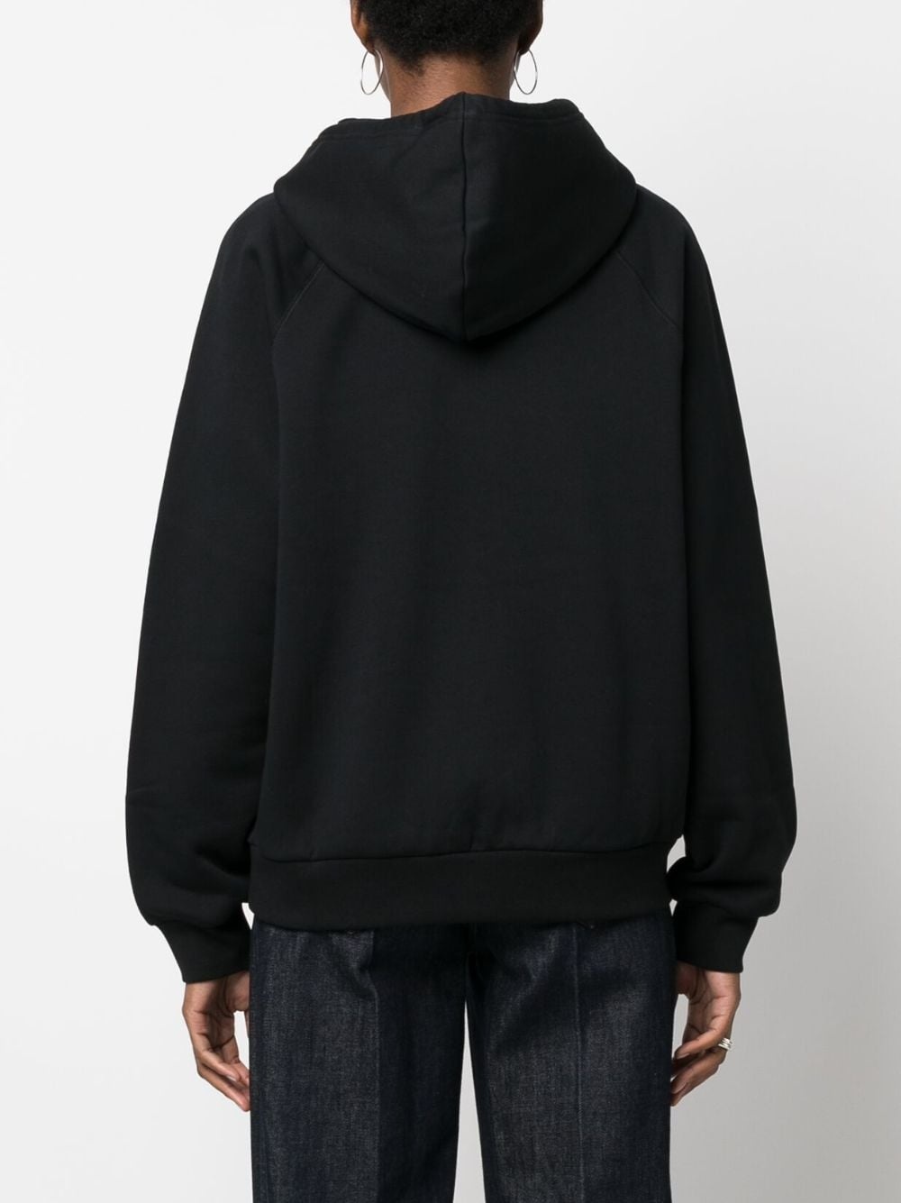 logo-embroidered cotton hoodie - 4