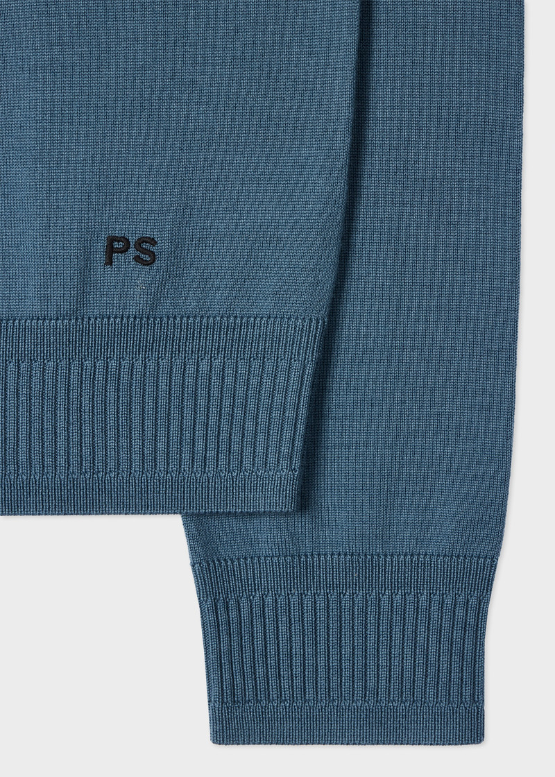 Paul Smith Petrol Blue Merino Wool Half Zip Sweater outlook