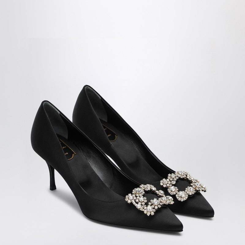 Roger Vivier Black Satin Efflorescence Décolletés Women - 2
