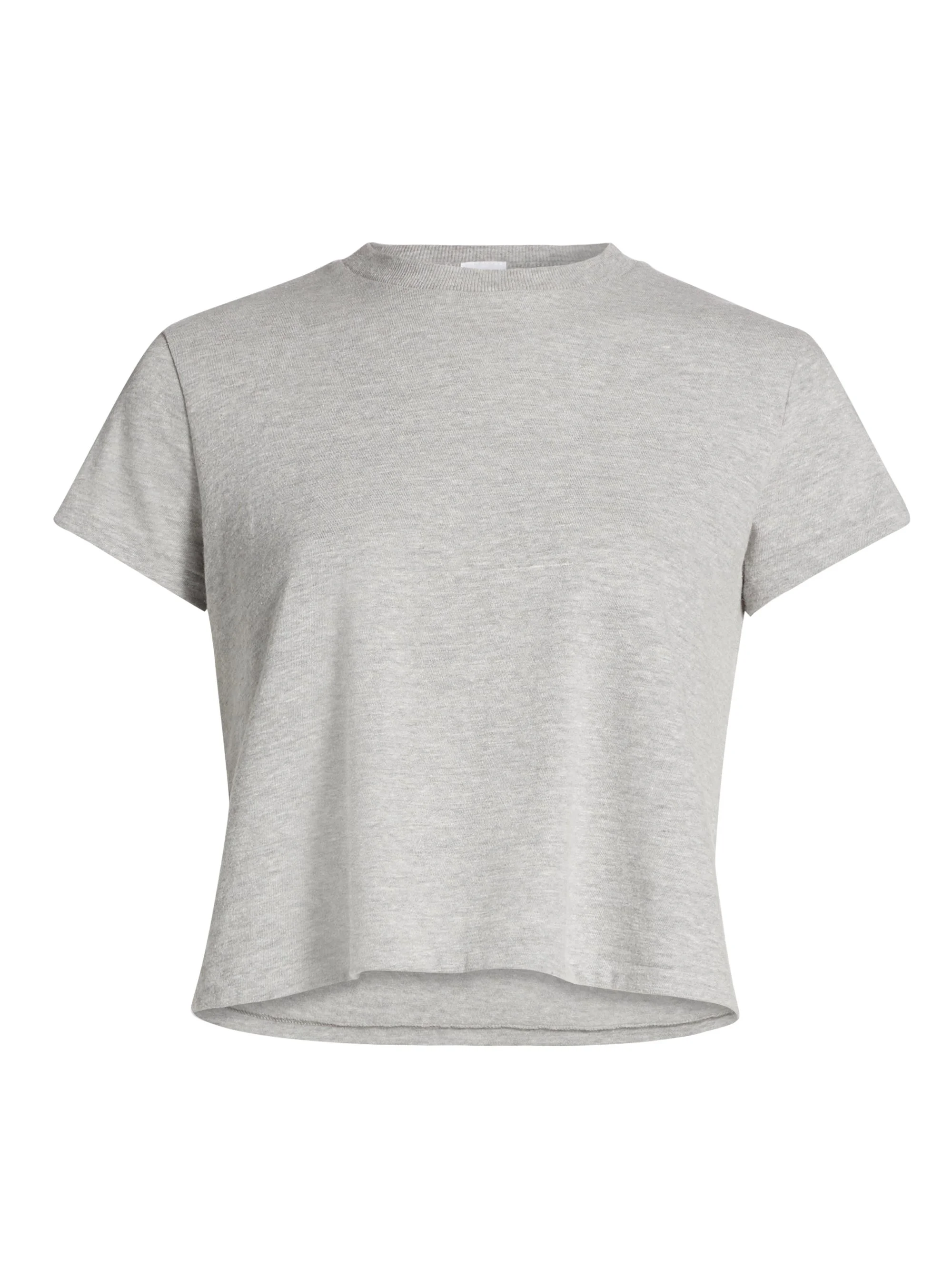 Women's Cotton Crop T-Shirt - Heather Grey - 1