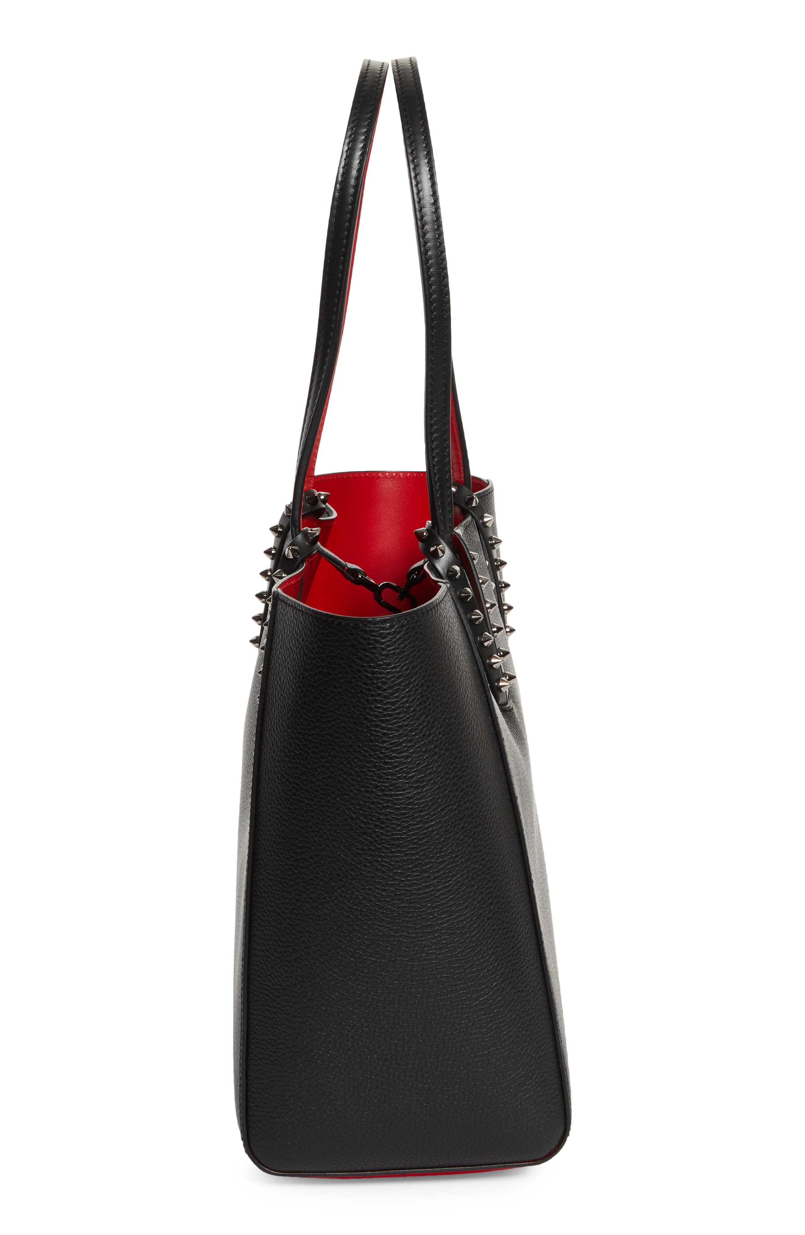 Christian Louboutin Small Cabata Soft Leather Tote in B078 Black/Gun Metal at Nordstrom - 6
