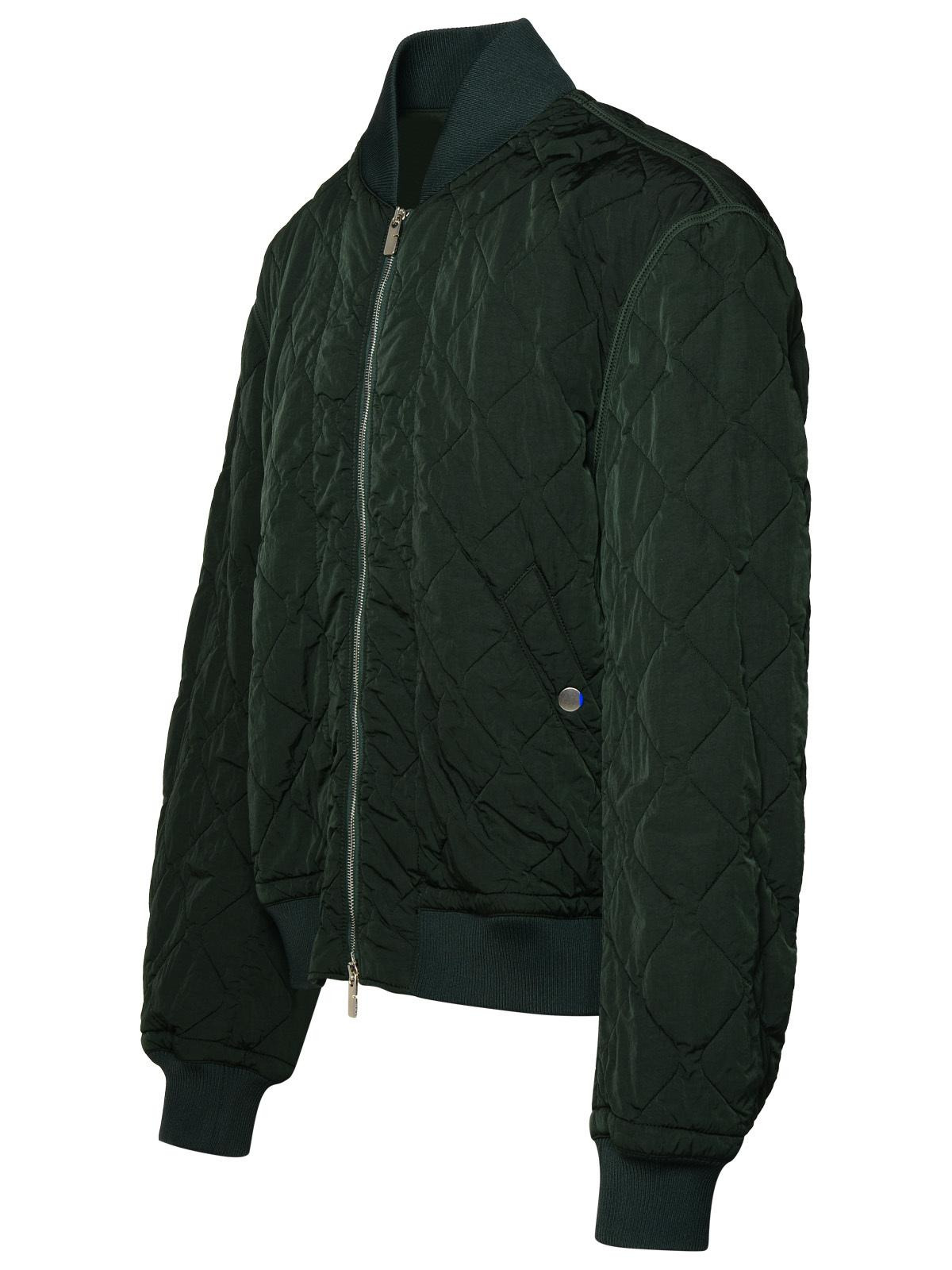 Burberry Bomber Jacket In Green Nylon Man - 2