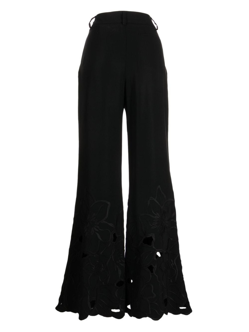 ELIE SAAB embroidered cut-out flared trousers outlook