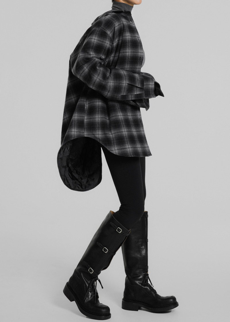 Helka Flannel Quilted Shirt - Charcoal 3