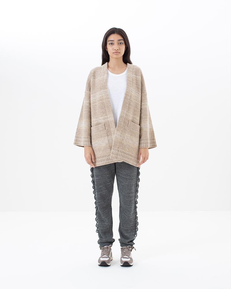 KIMONO CARDIGAN KNIT GRADIENT BEIGE - 2