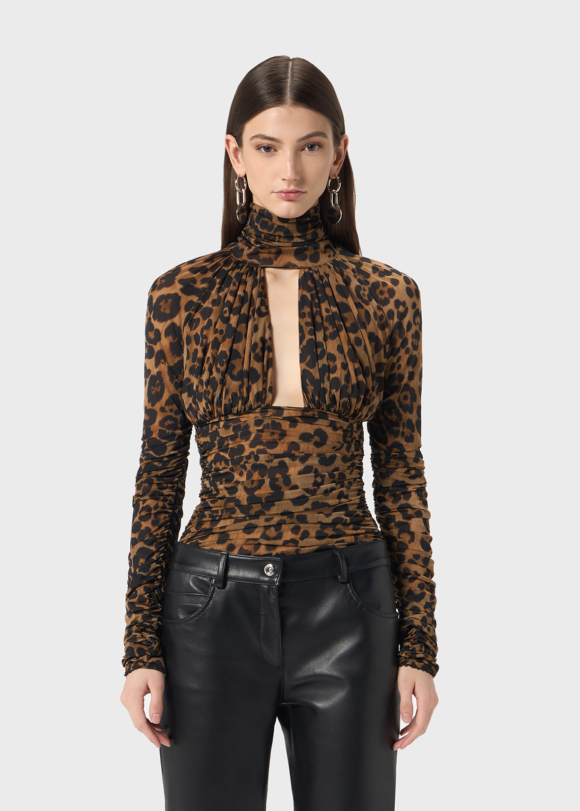 PRINTED JERSEY BODYSUIT WITH CUT-OUT - 3