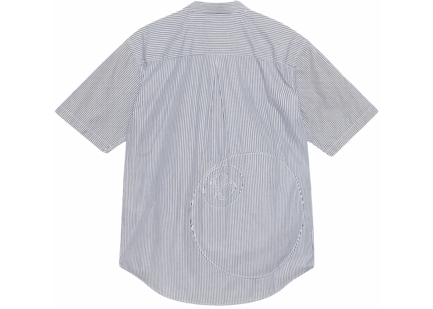 Stussy Stripe Boxy S/S 8 Ball Shirt Navy - 2