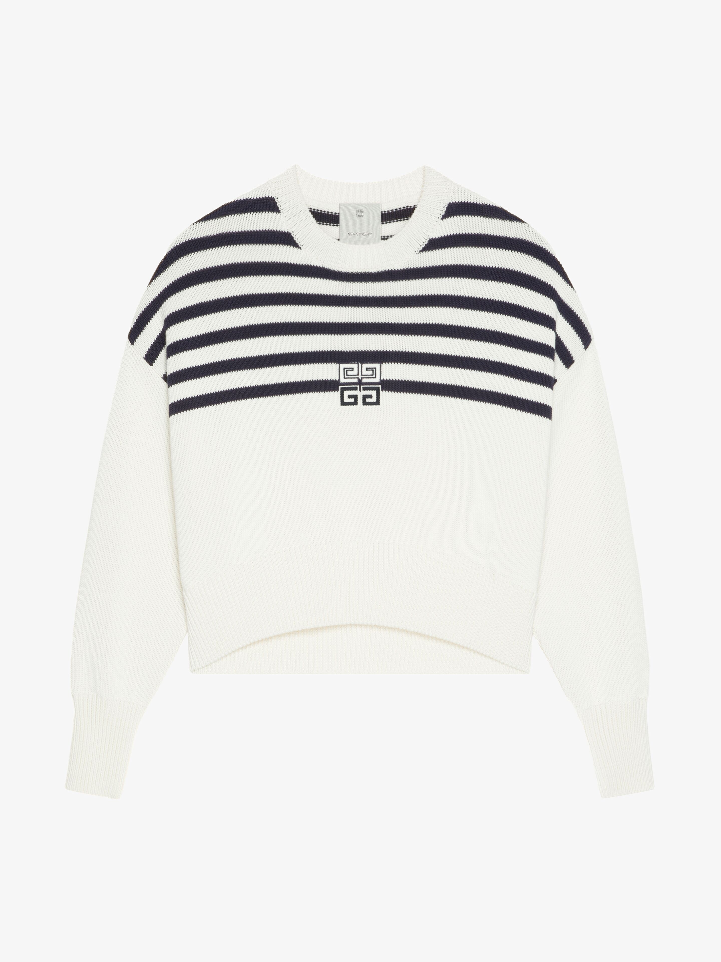 4G STRIPED SWEATER IN WOOL AND COTTON - 1