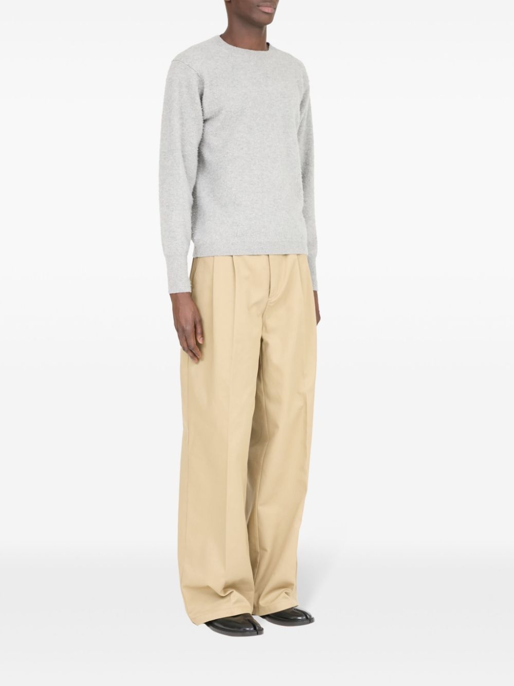 CREW-NECK CASHMERE-COTTON JUMPER - 3