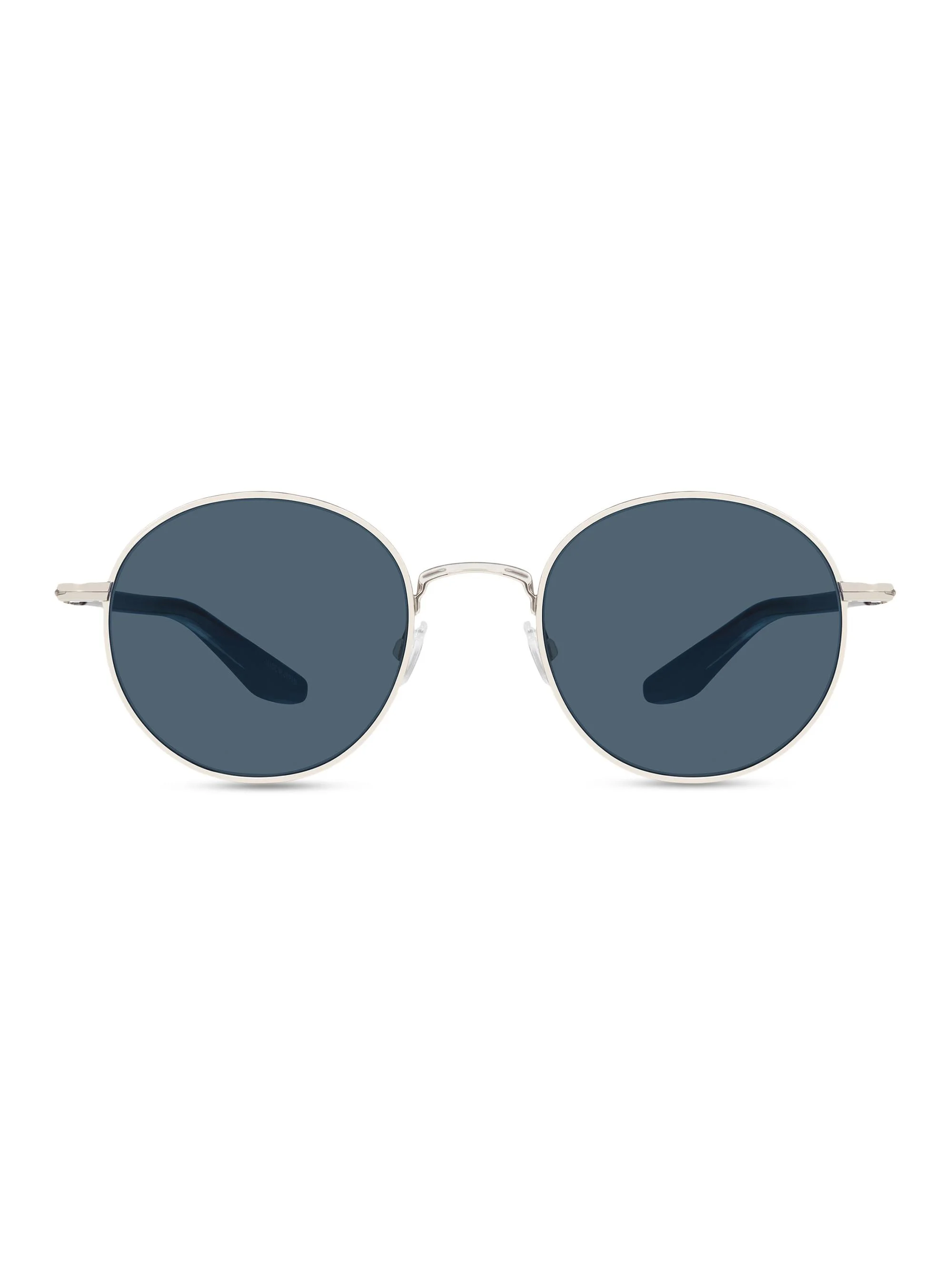 Men's Caster 50MM Round Sunglasses - Vintage Blue Silver - 1