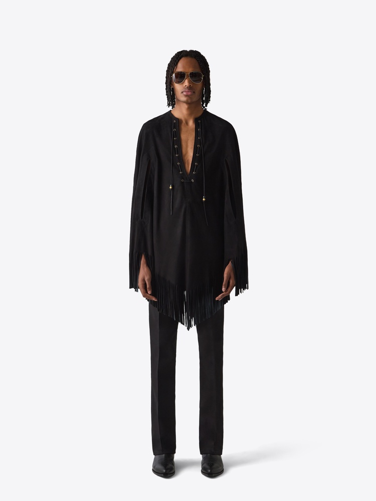 LEATHER PONCHO 67 BLACK - 2