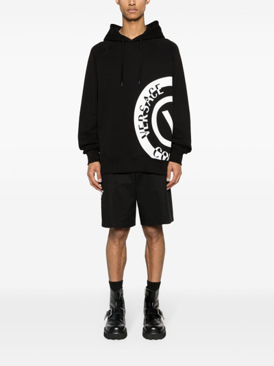 VERSACE JEANS COUTURE logo-embroidered cotton hoodie outlook
